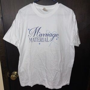 Marriage Material White Graphic T-Shirt